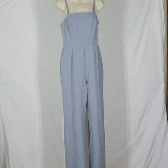 Backless Jumpsuit - WAYF The Charlize Backless Jumpsuit - Dusty Blue, Size S - Picture 7 of 11